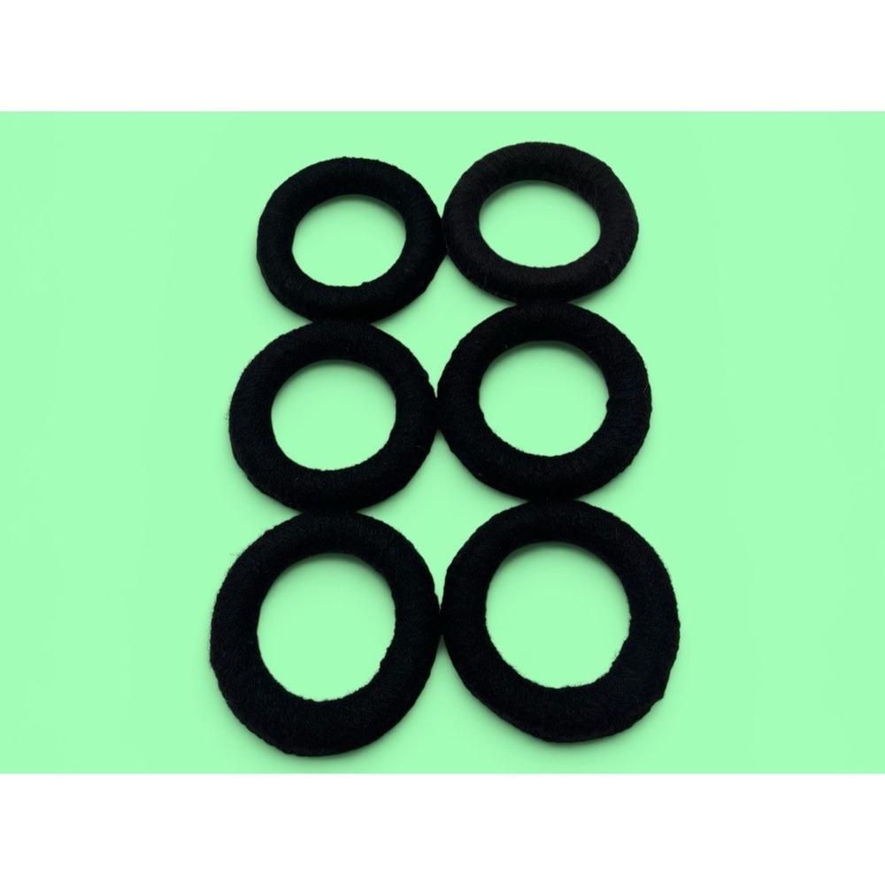 6 Mata Ortiz Pottery Olla Rings Hand Made Mexican Clay Black Yarn Mexico 3"
